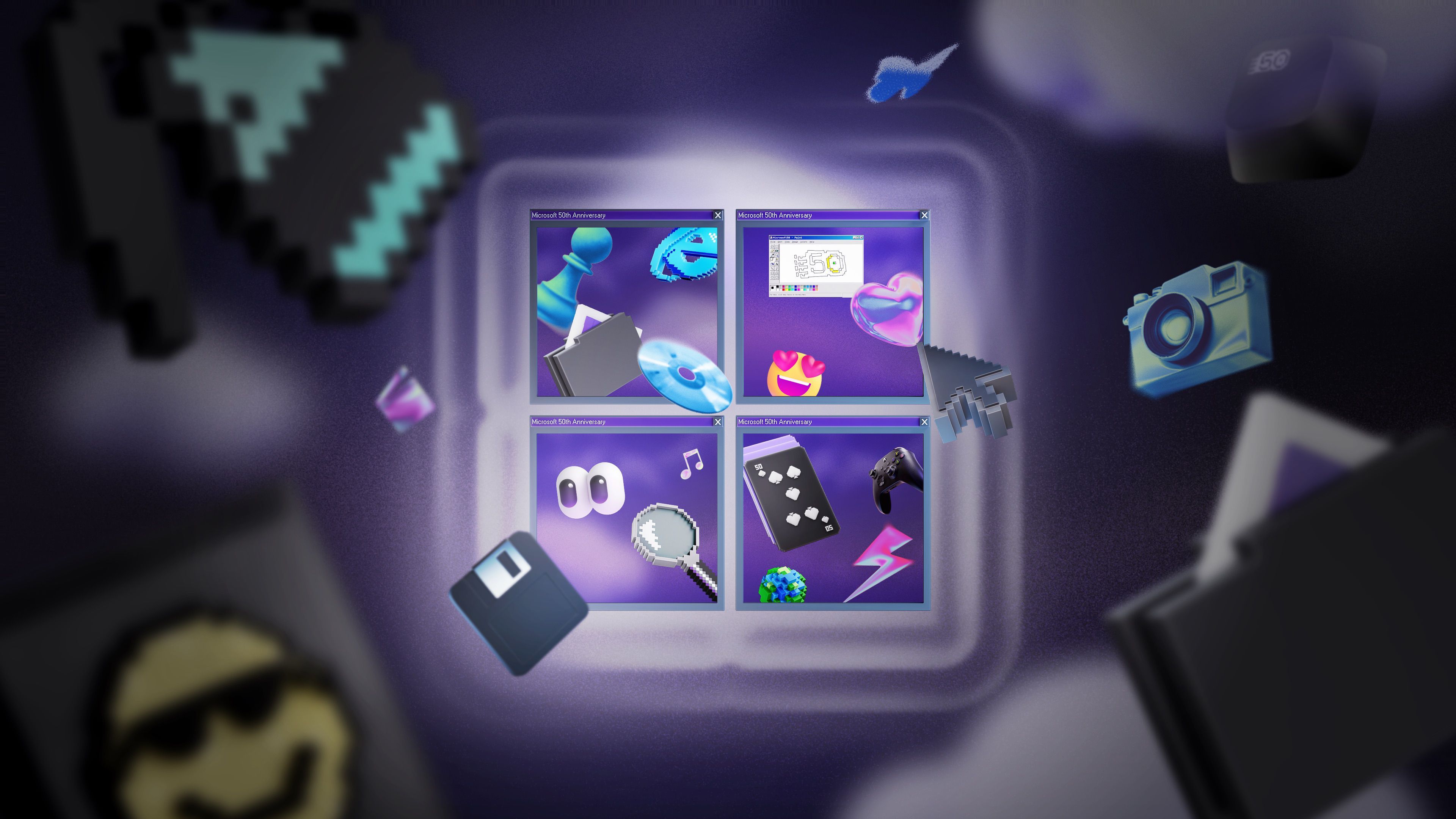 Microsoft Windows 50th Anniversary Iconic Moments Art