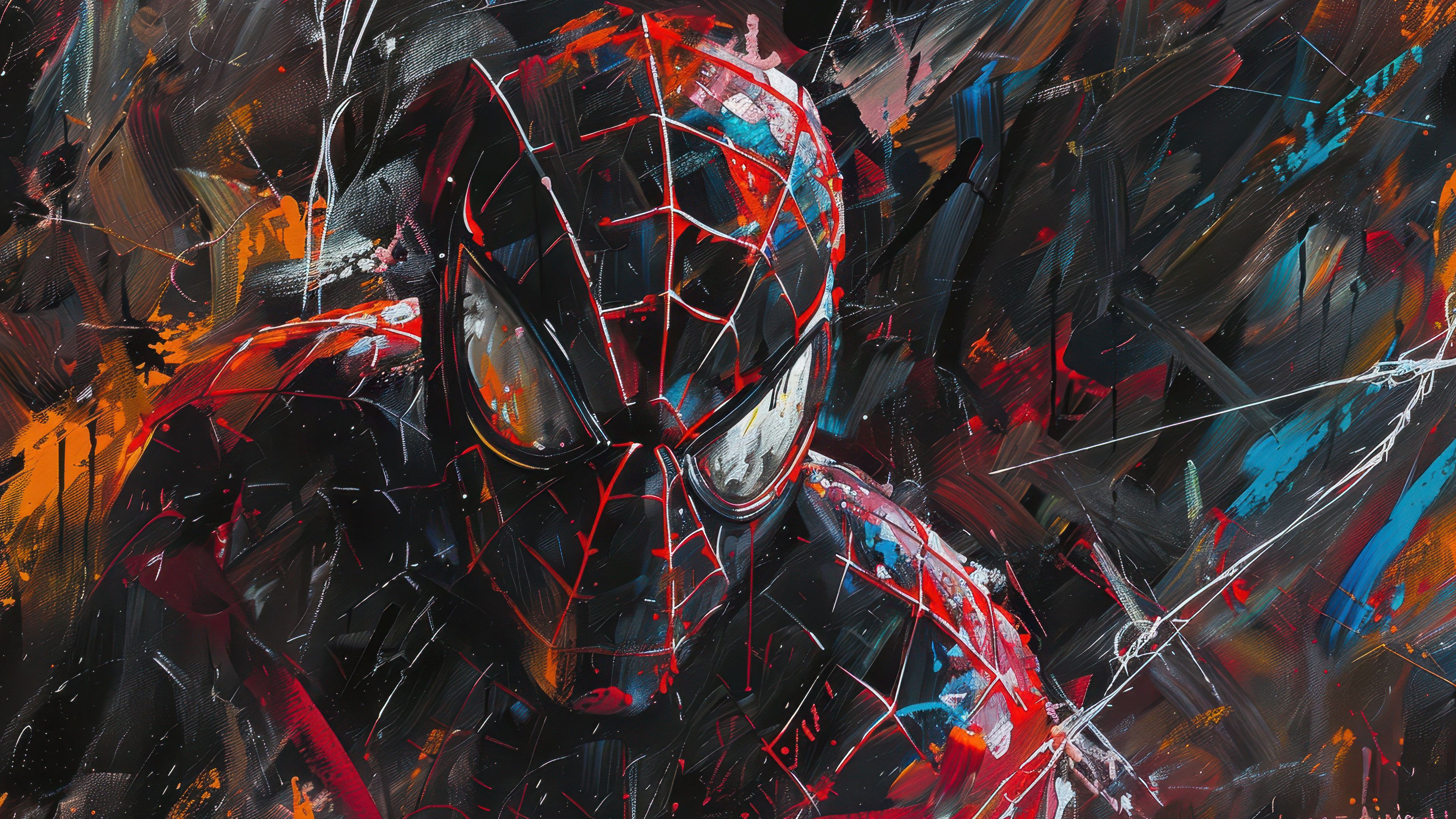 Dramatic Vibrant Spider-man Digital Art Wallpaper