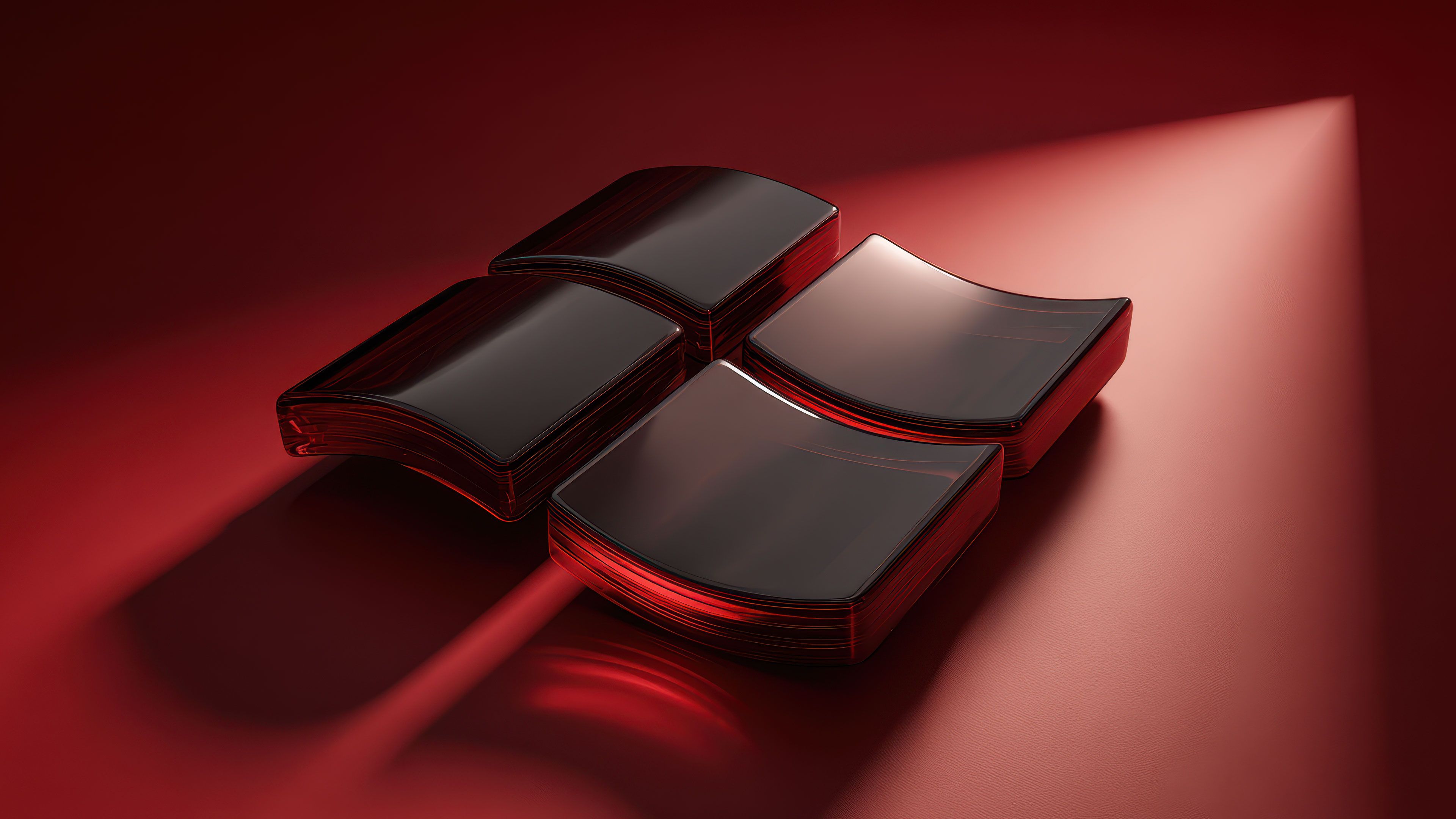 Windows 11 Red Abstract Logo Wallpaper