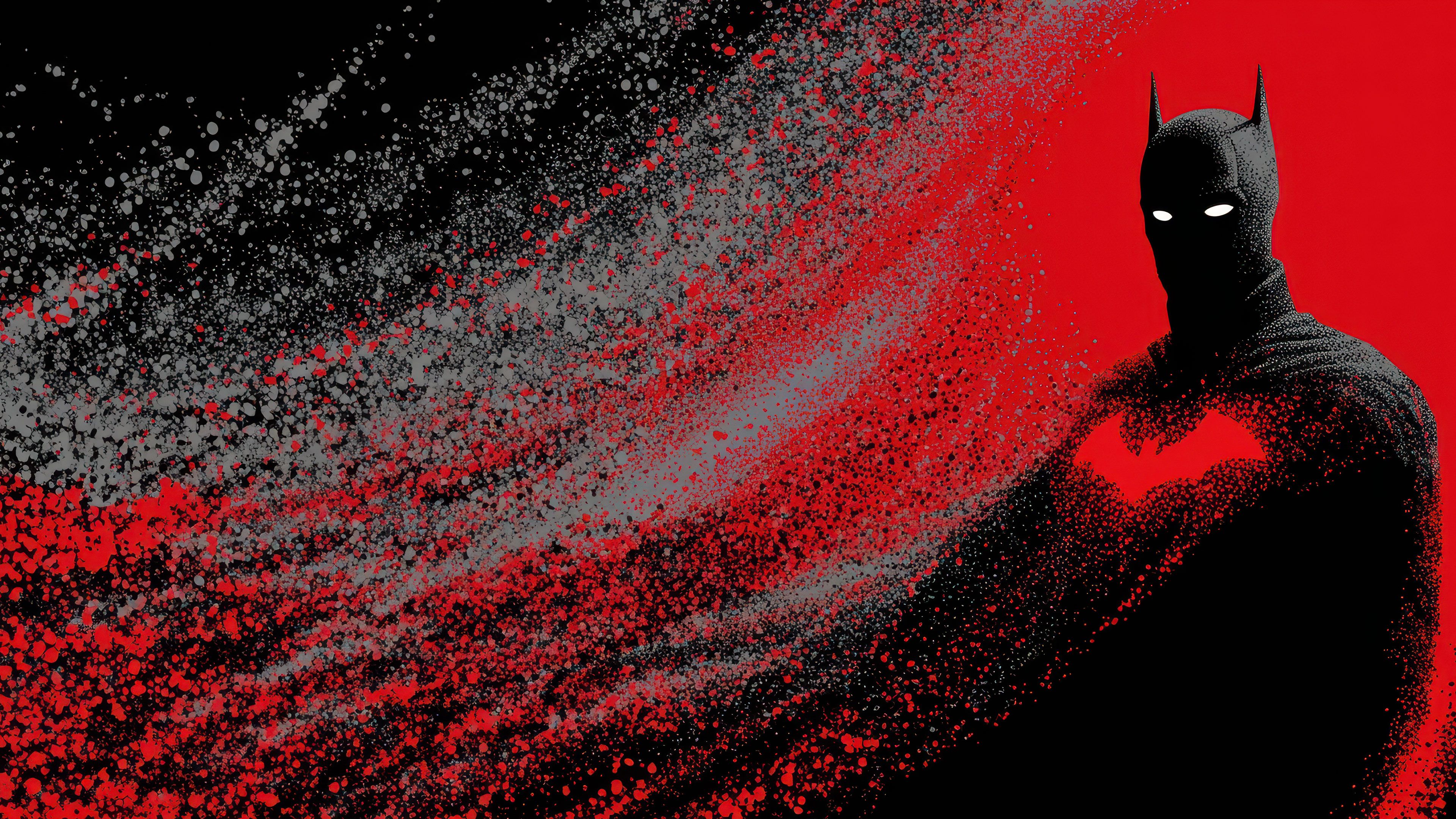 Batman Dark Knight Red Splatter Abstract Wallpaper