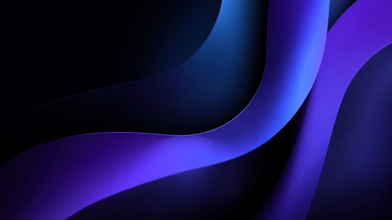 Windows 11 Abstract Dark Blue Purple Curves Wallpaper