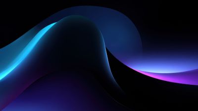 Windows 11 Dark Abstract Blue Purple Wave Wallpaper