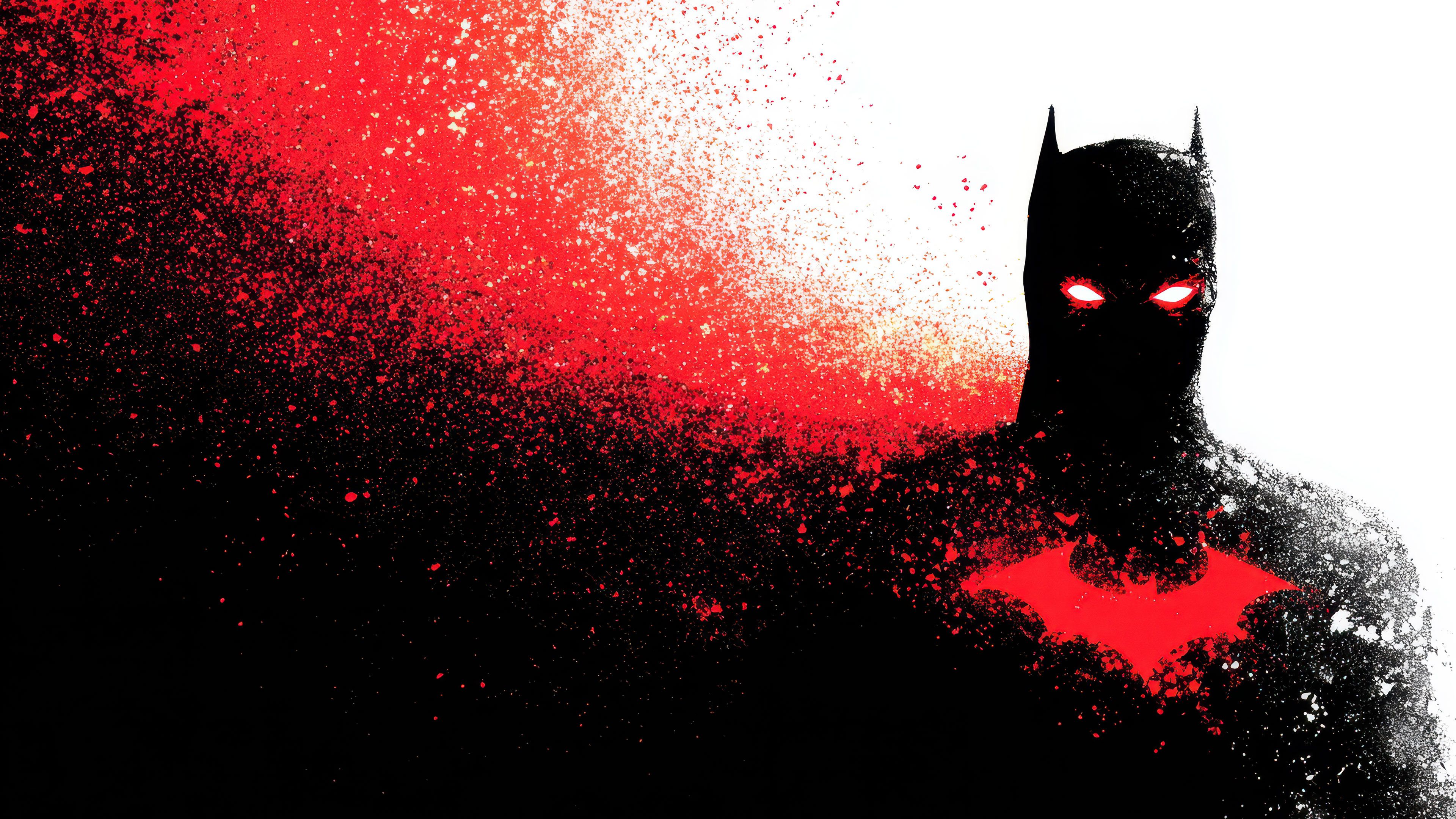 Batman Red Splatter Art Dark Wallpaper