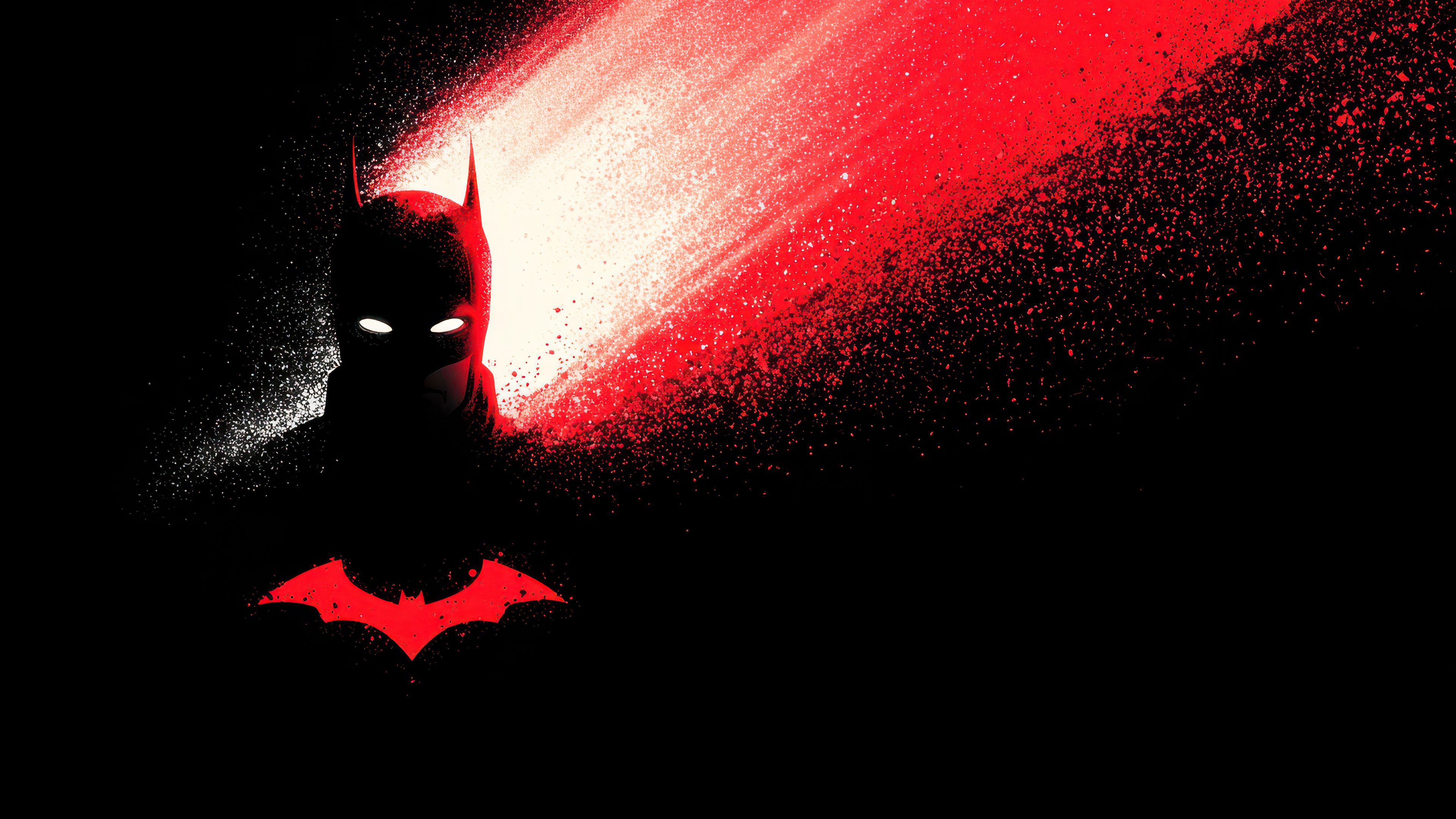 Batman Dark Silhouette Red Splatter Logo Wallpaper