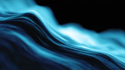 Luminous Blue Abstract Particle Waves Desktop Wallpaper