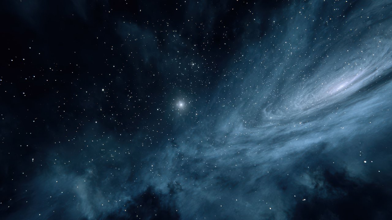 Deep Space Blue Nebula Stars Wallpaper