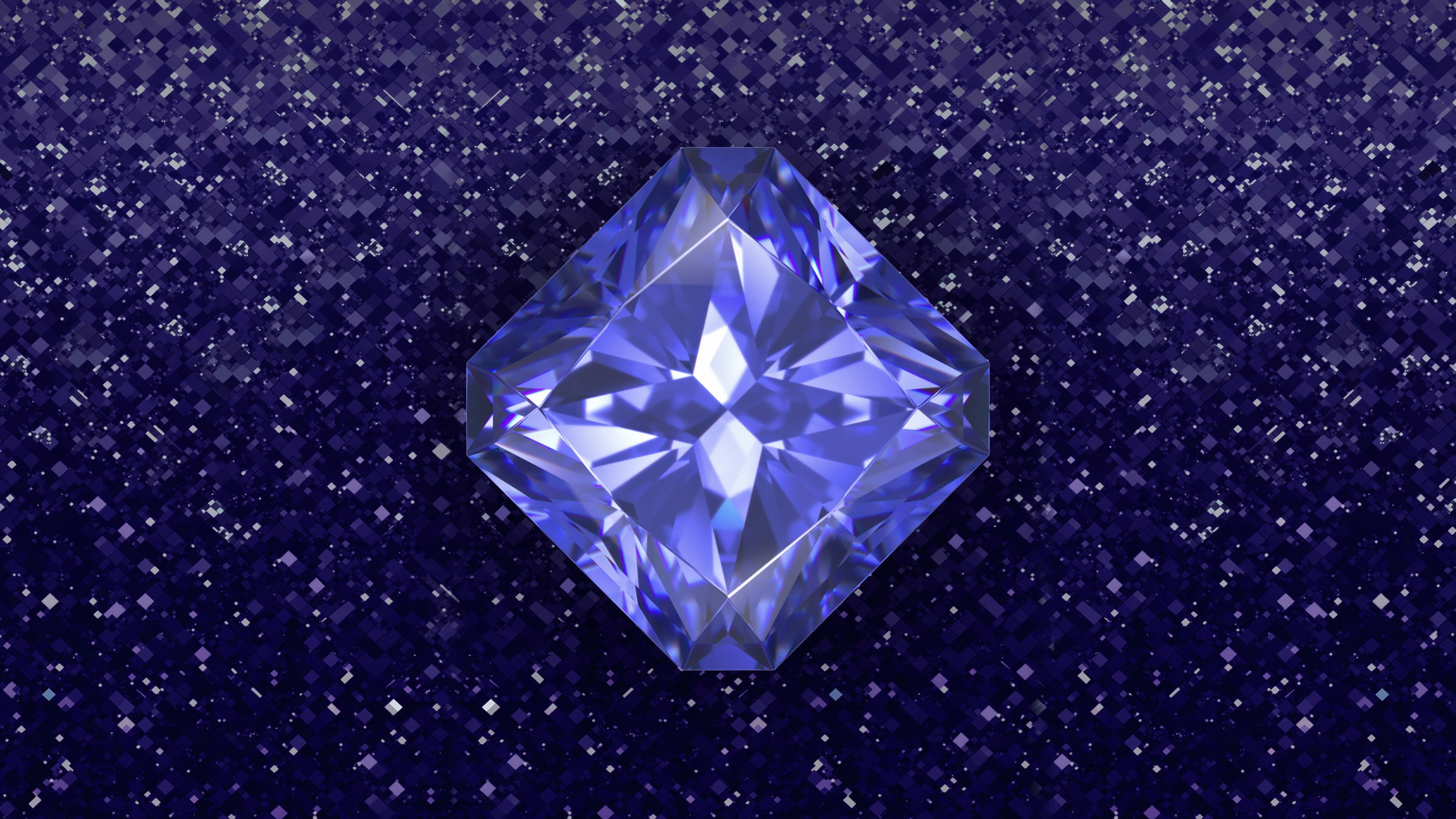 Blue Diamond Abstract Pixel Background Wallpaper