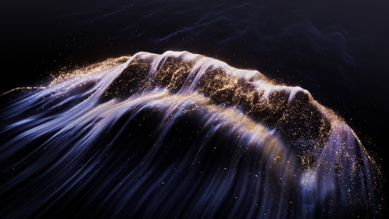 Glitter Particles Abstract Wave 4K Wallpaper