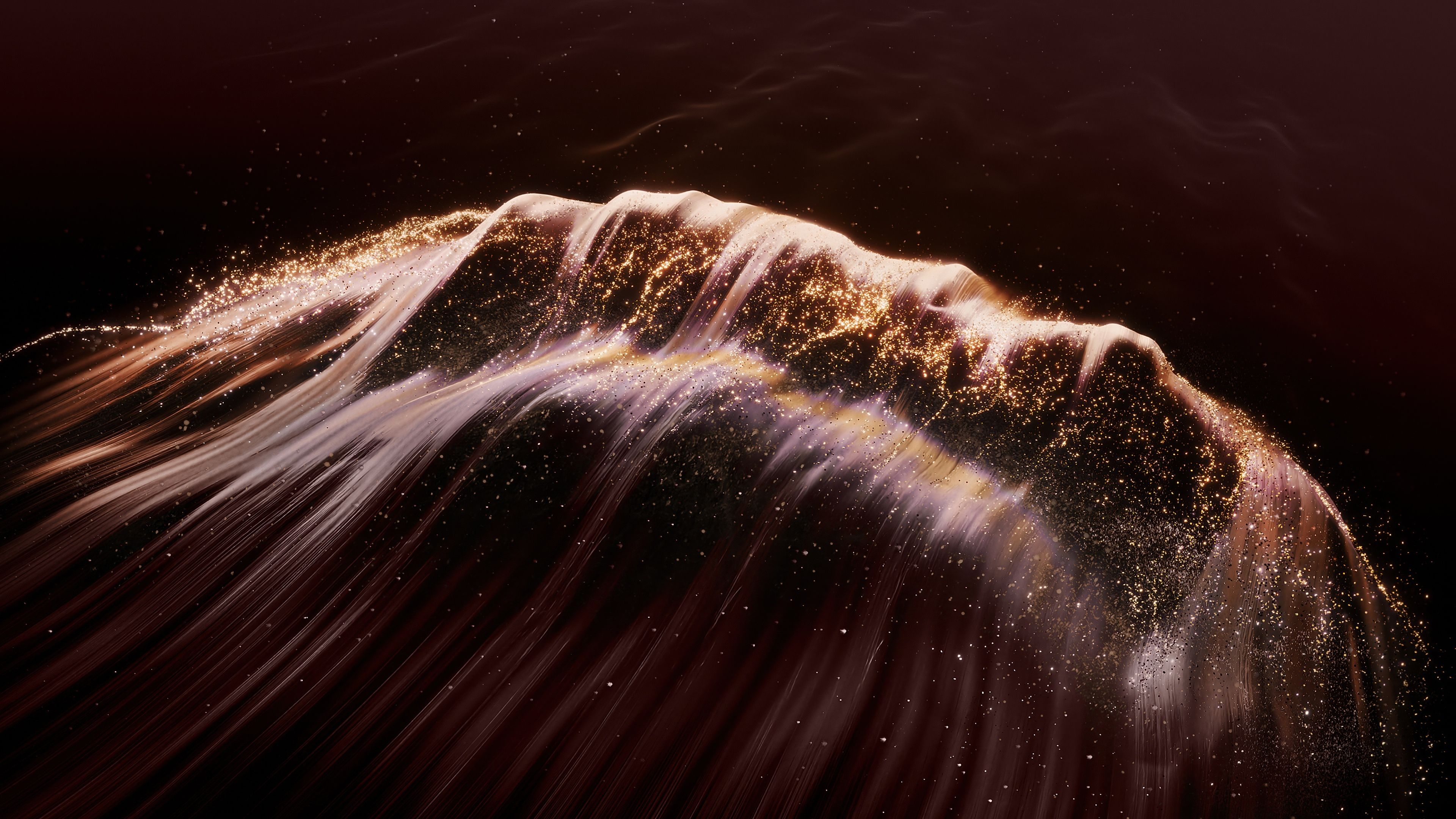 Abstract Dark Glitter Waves Wallpaper