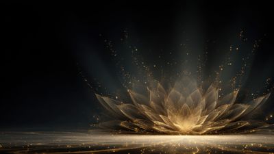 Abstract Gold Lotus Glow Wallpaper