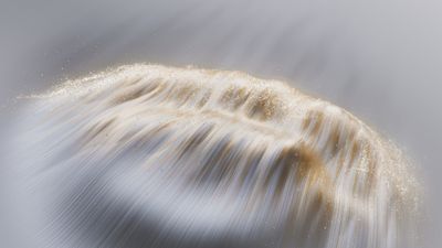 Golden Glitter Abstract Wave Wallpaper