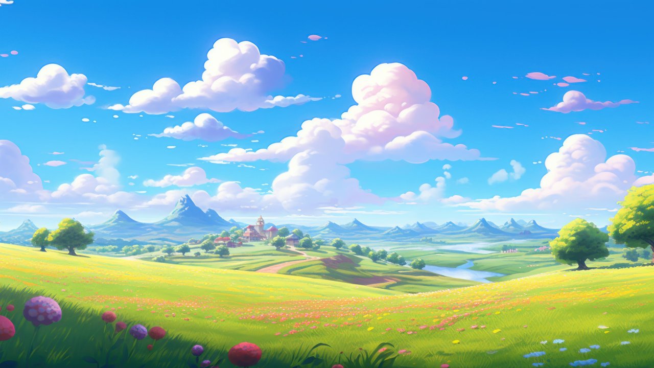 Sunny Field Scenery 4K Wallpaper