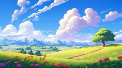 Peaceful Field Landscape 4K Wallpaper