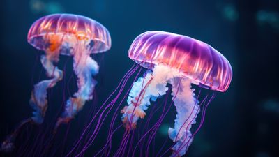 Jellyfish In The Deep Sea 4K Wallpaper
