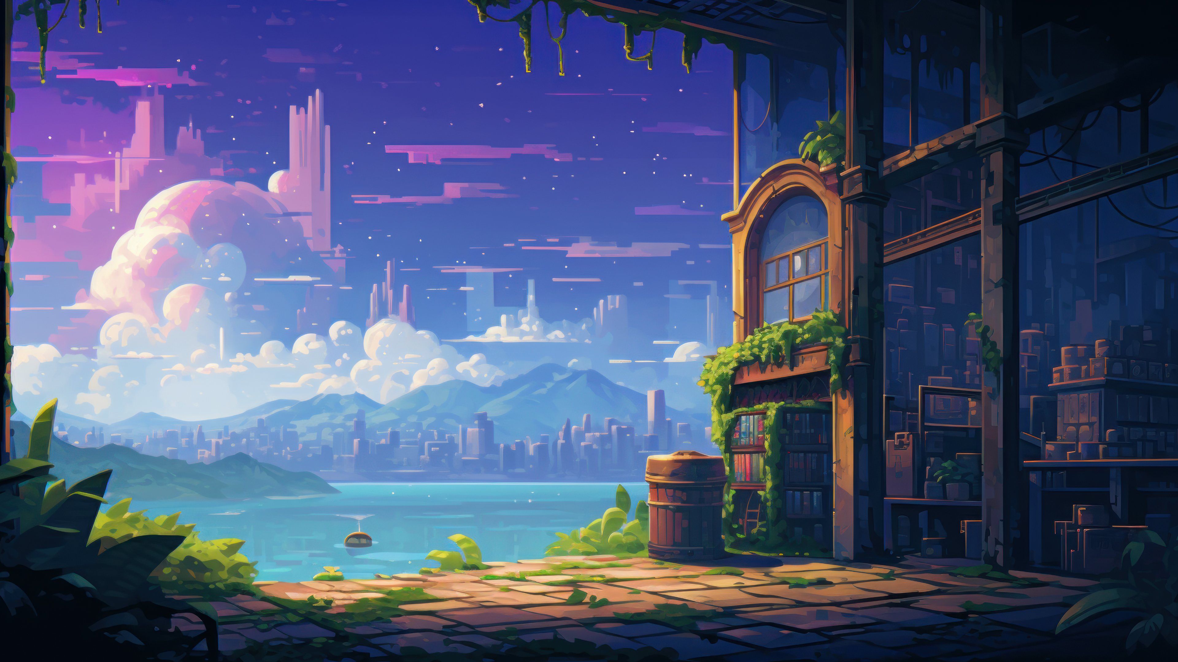 Dreamy Pixel Art 4K Wallpaper