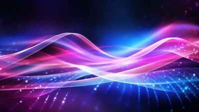 Abstract Futuristic Blue Pink Layers 4K Wallpaper