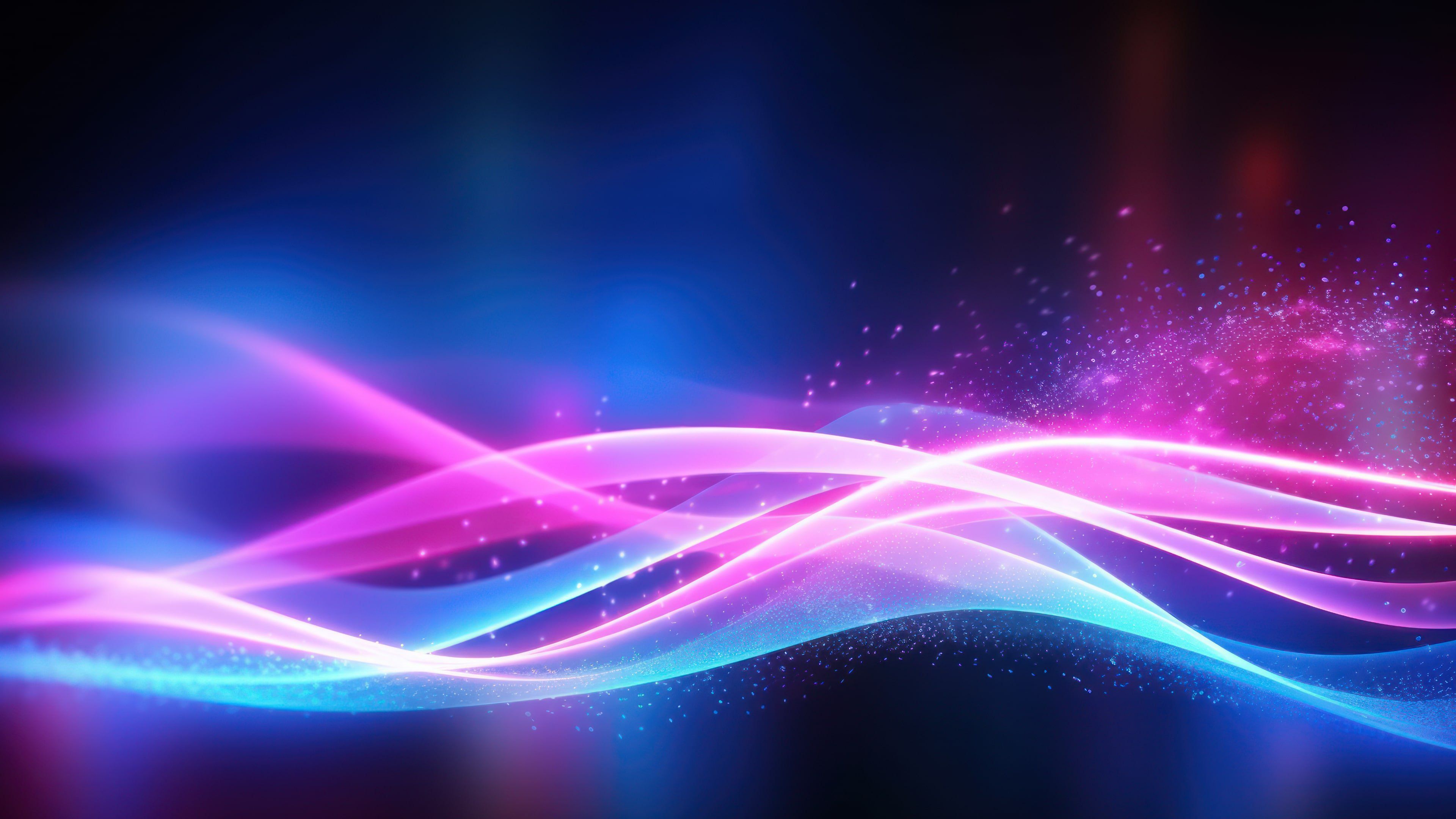 Abstract Glowy Pink Blue Layers 4K Wallpaper