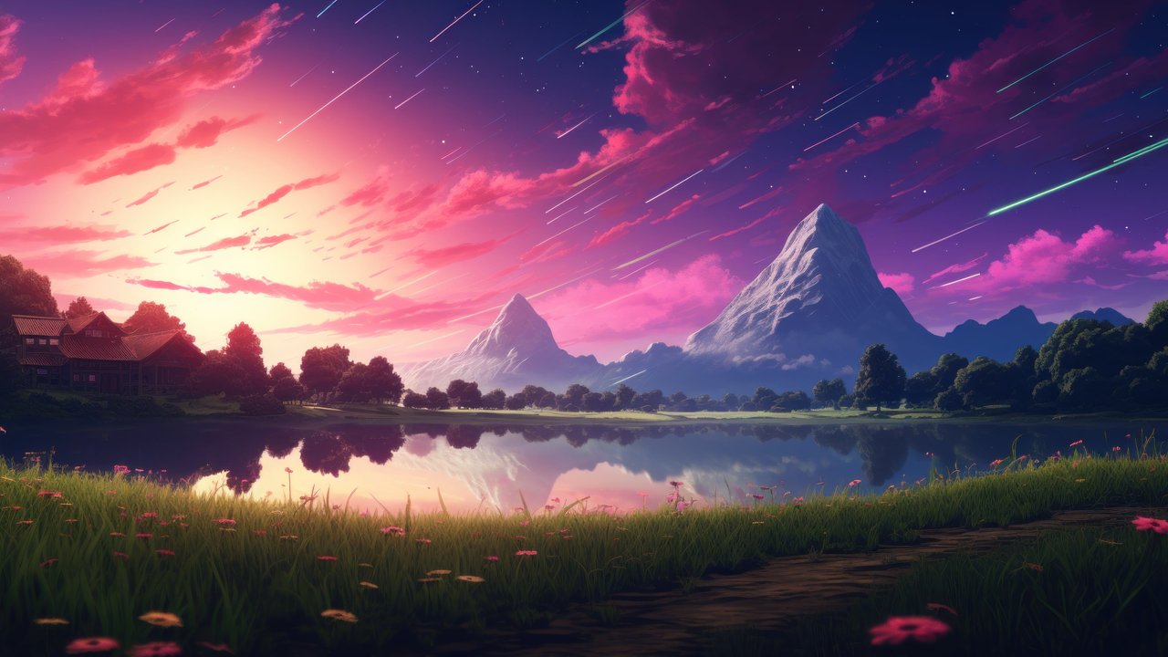Comet Stars Anime Scene 4K Wallpaper