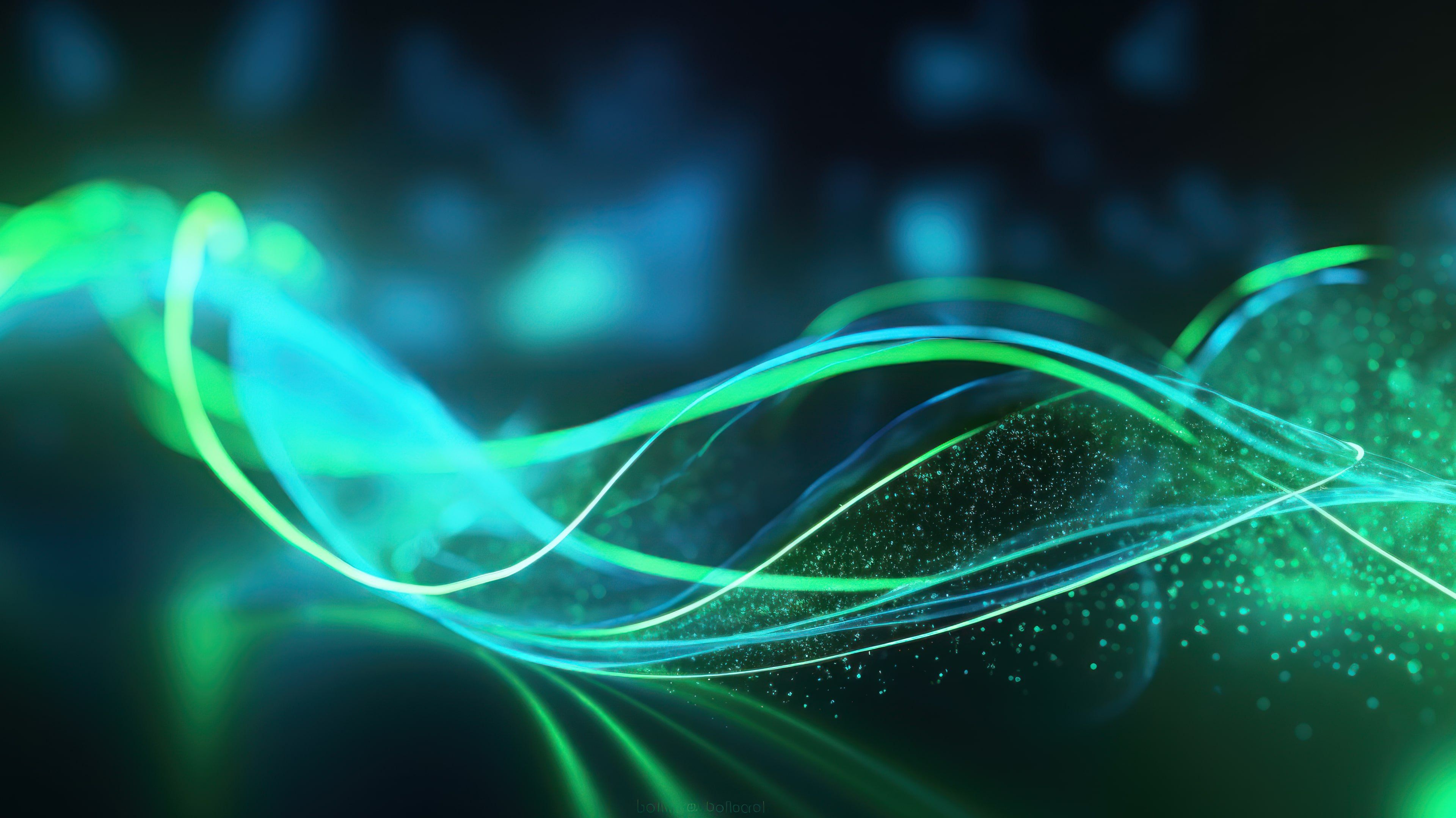 Abstract Green Gradient Layers 4K Wallpaper