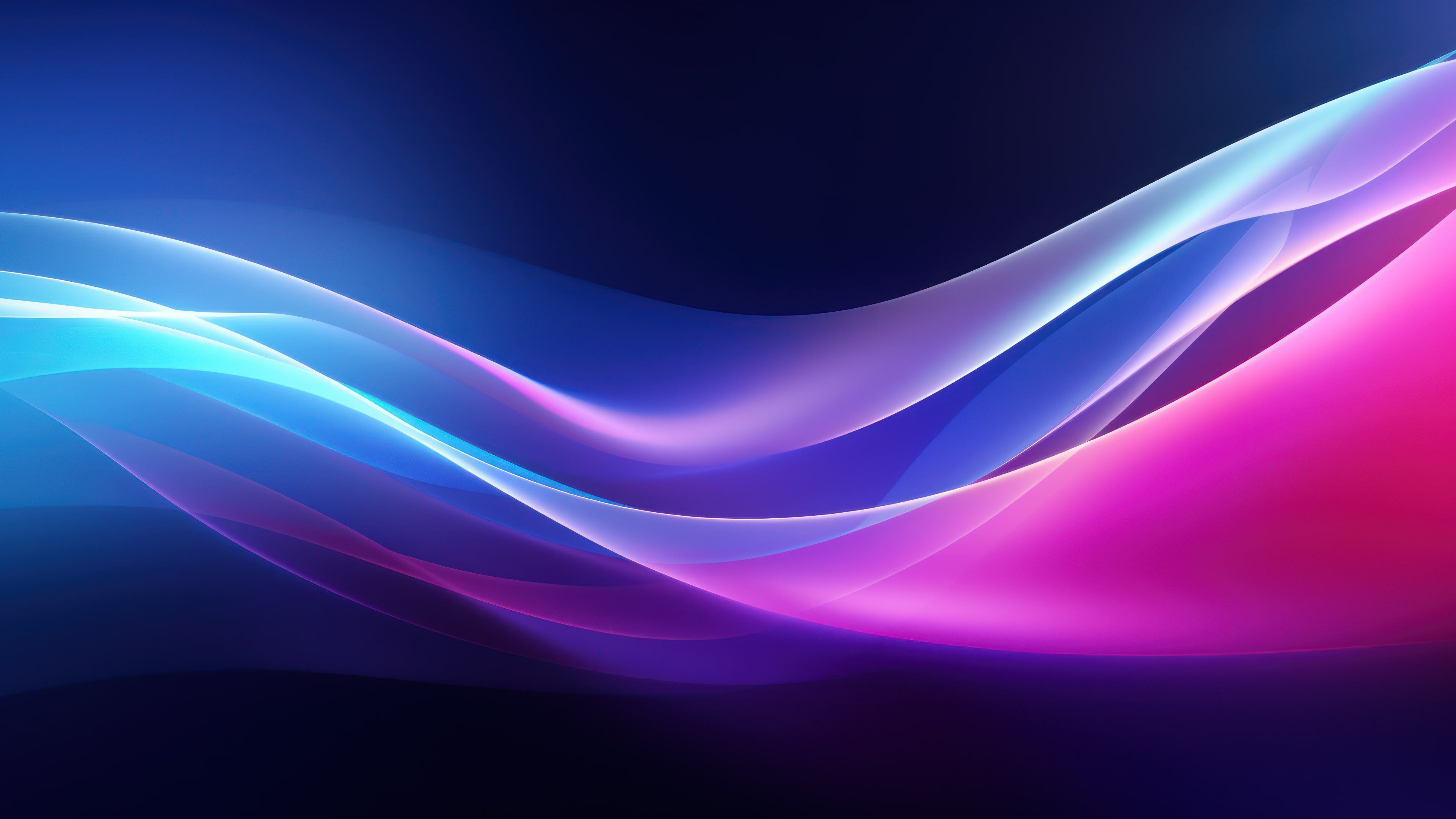 Abstract Blue Pink Layers 4K Wallpaper