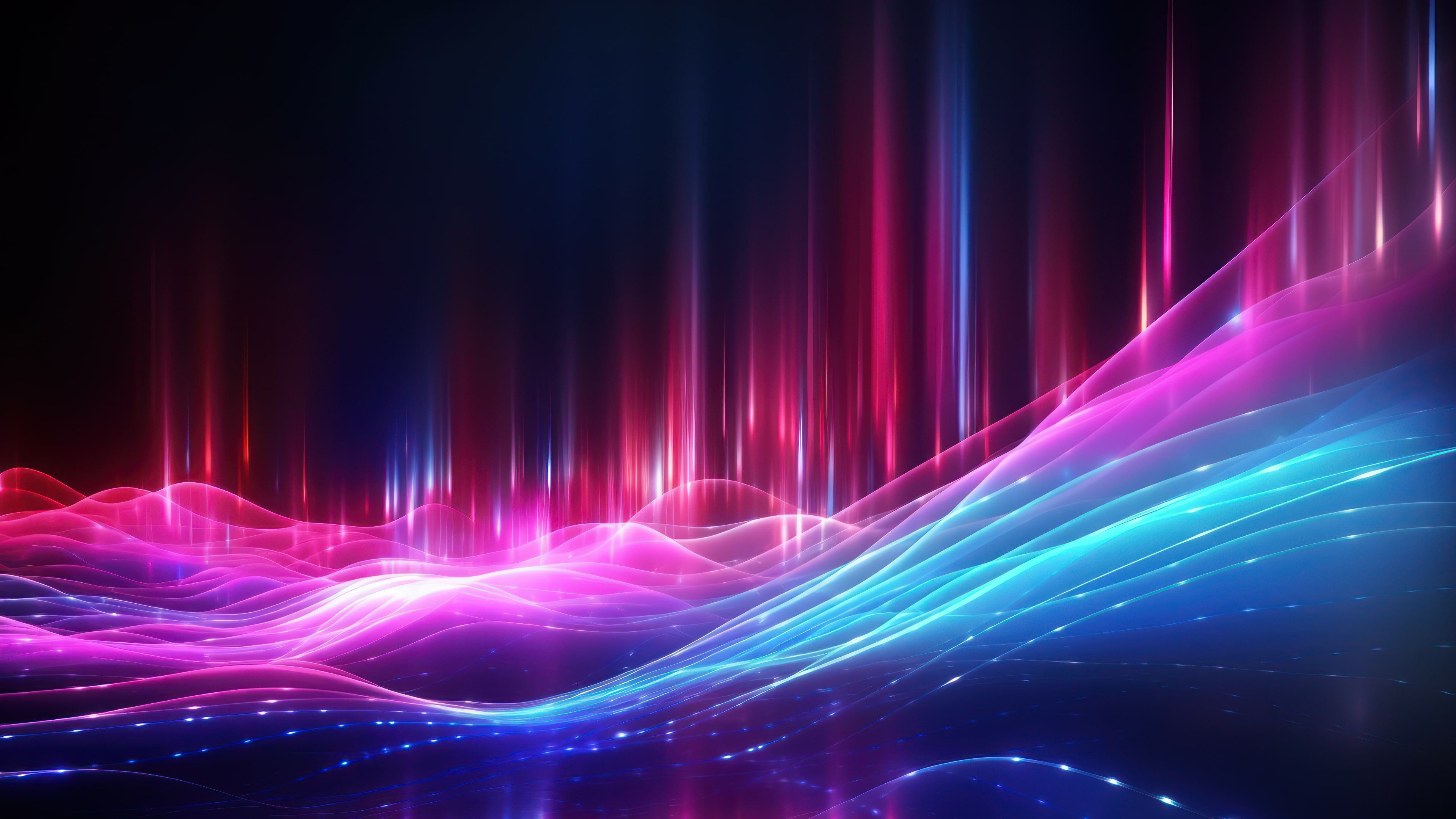 Abstract Blue Pink Gradient Layers 4K Wallpaper