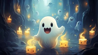 Cute Ghosts 4K Wallpaper