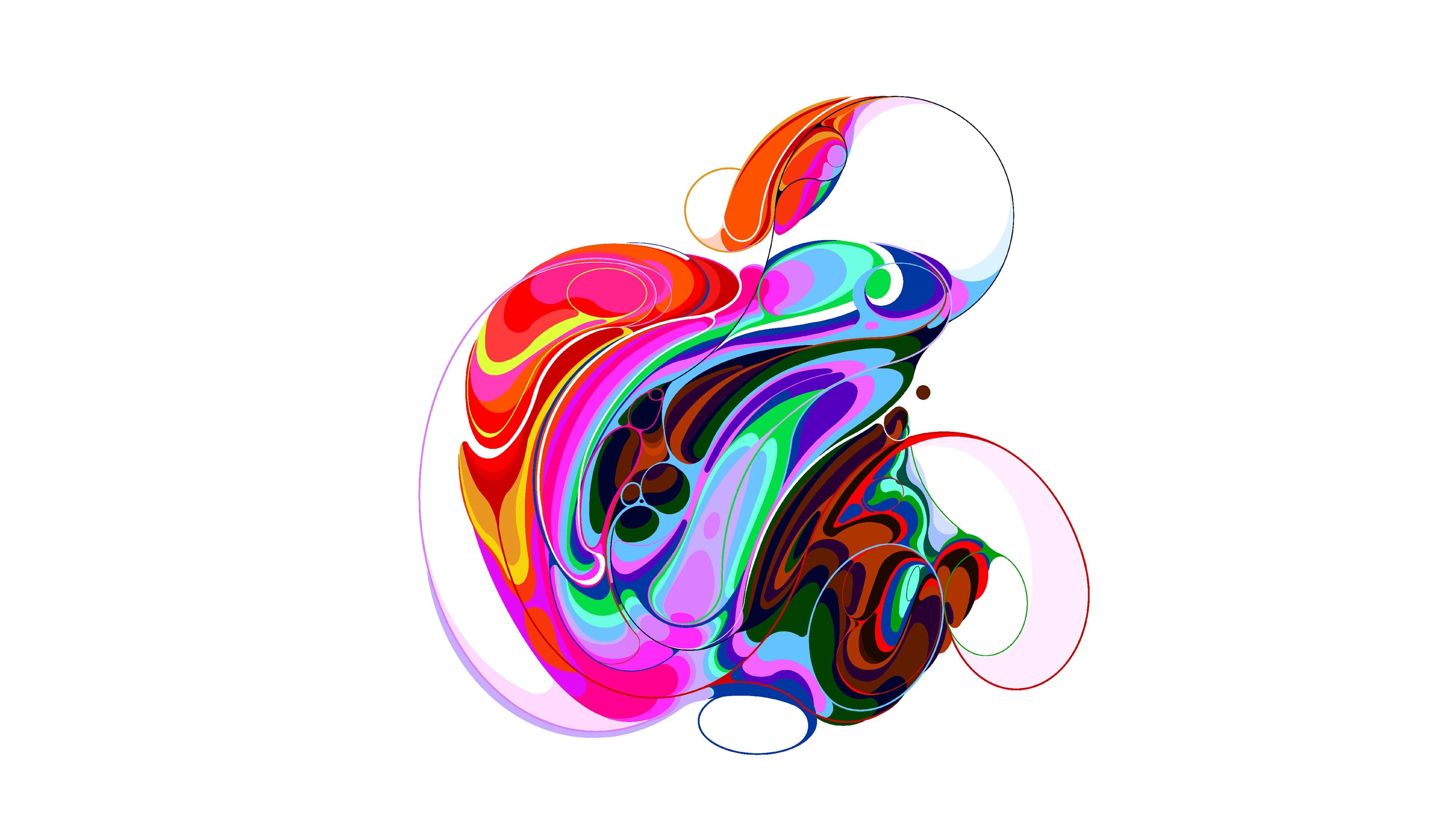 Colorful Apple Liquid Art 4K Wallpaper