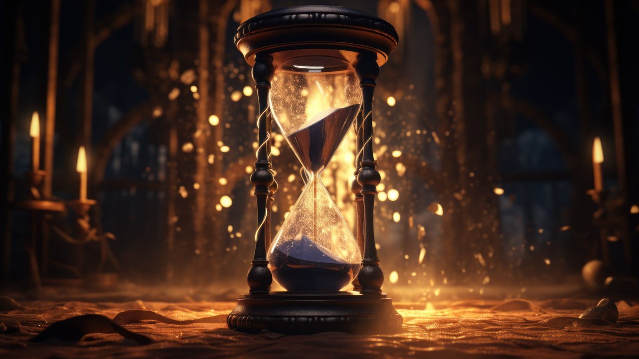 Golden Hourglass 4K Wallpaper