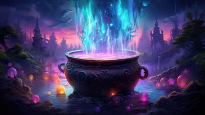 Halloween Bubbling Cauldron 4K Wallpaper