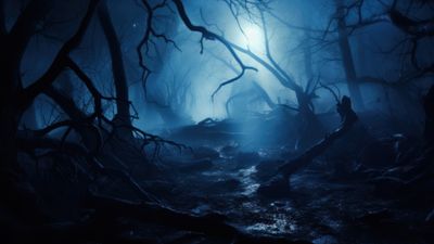 Halloween Haunted Woods 4K Wallpaper