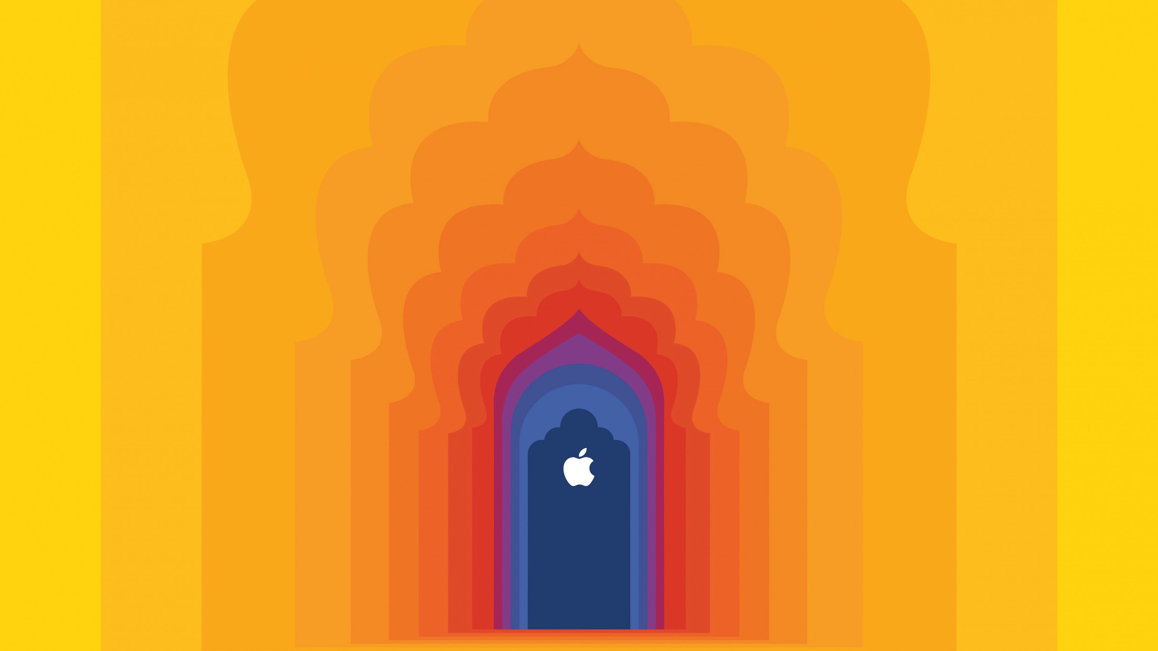 Apple Logo Doors 4K Wallpaper