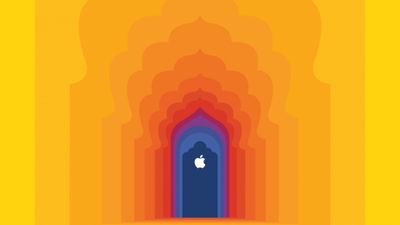 Apple Logo Doors 4K Wallpaper