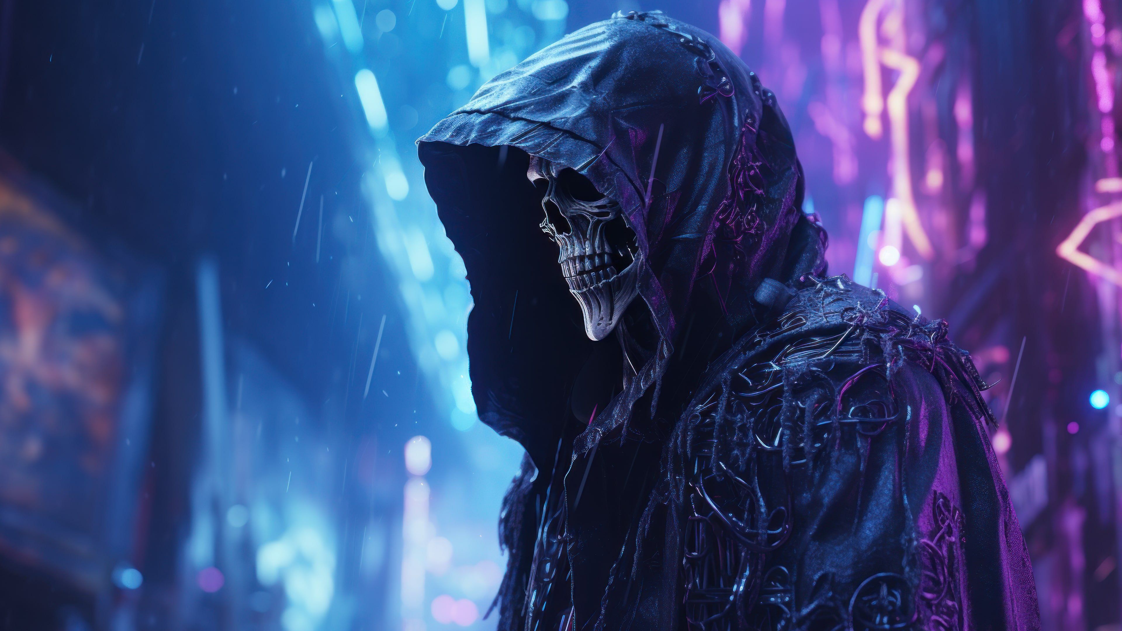 Grim Reaper Halloween 4K Wallpaper