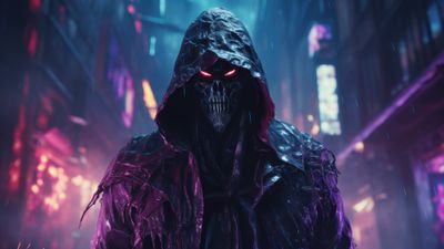 Halloween Haunting Grim Reaper 4K Wallpaper