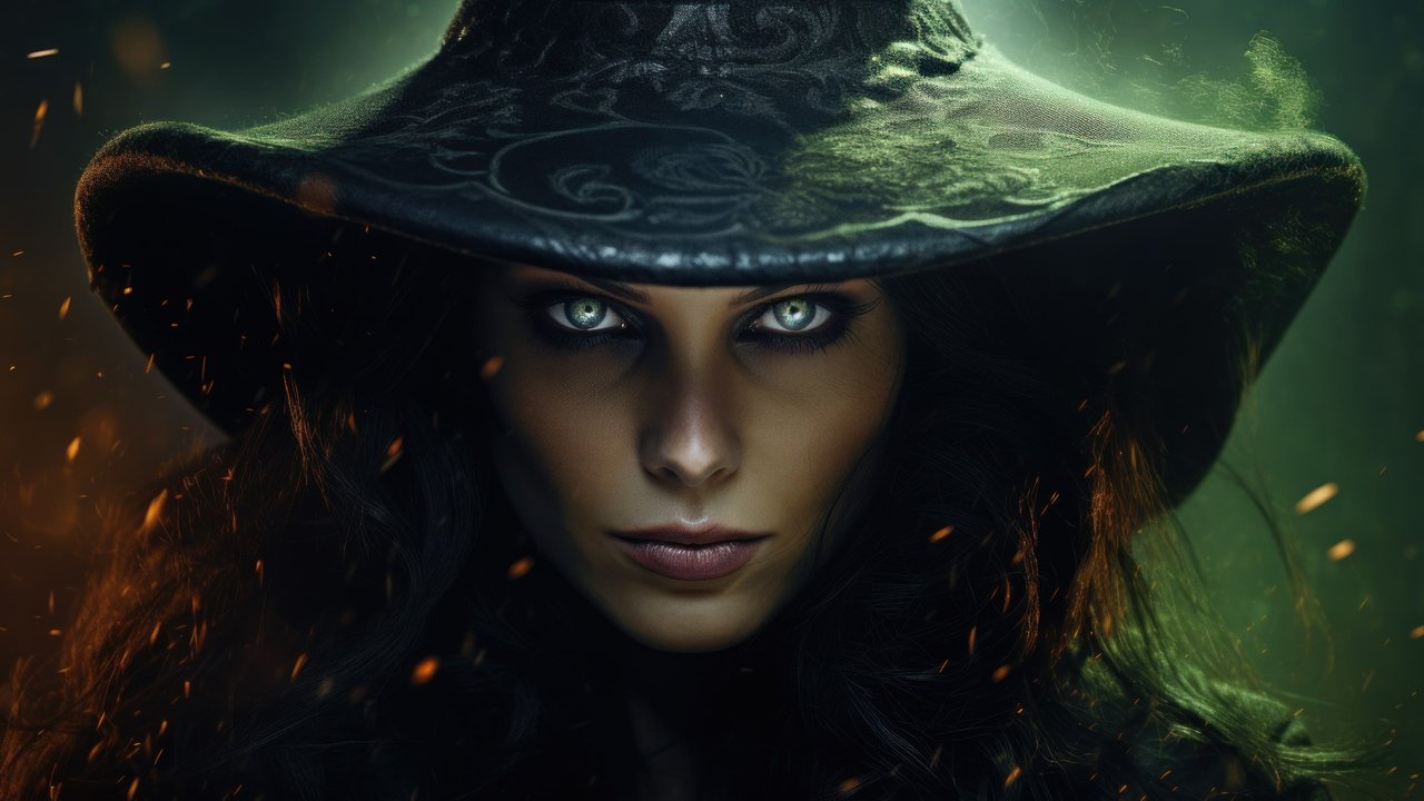 Halloween Close Up Witch Portrait 4K Wallpaper