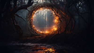 Halloween Haunting Portal 4K Wallpaper