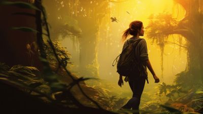 Adventurous Woman Wandering In The Forest 4K Wallpaper