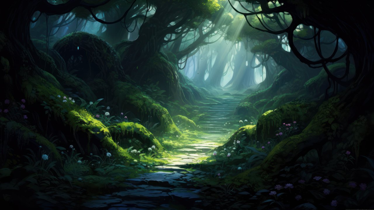 Mysterious Enchanted Forest 4K Wallpaper
