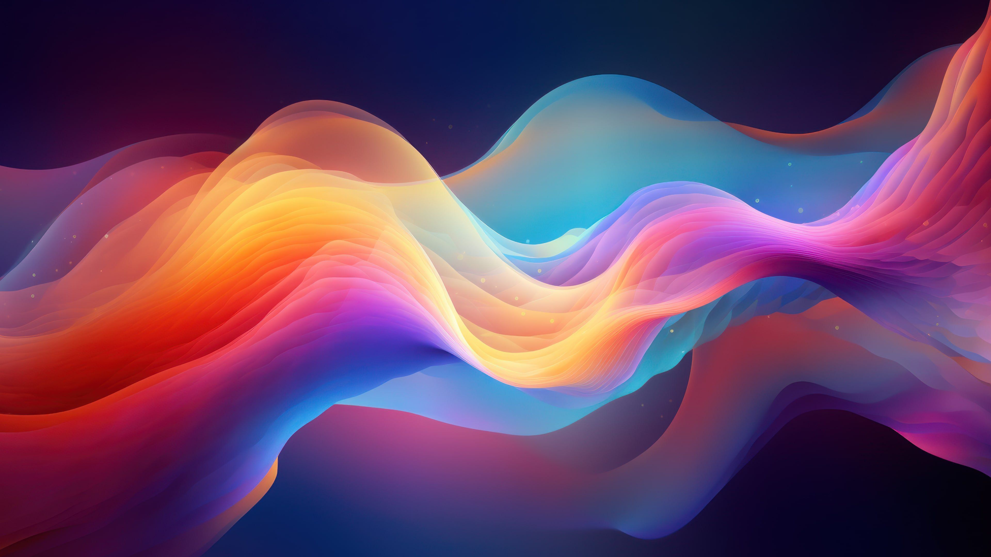 Abstract Colorful Neon Layers 4K Wallpaper