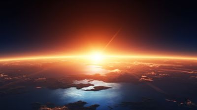 Sunrise Over The Earth Space View 4K Wallpaper