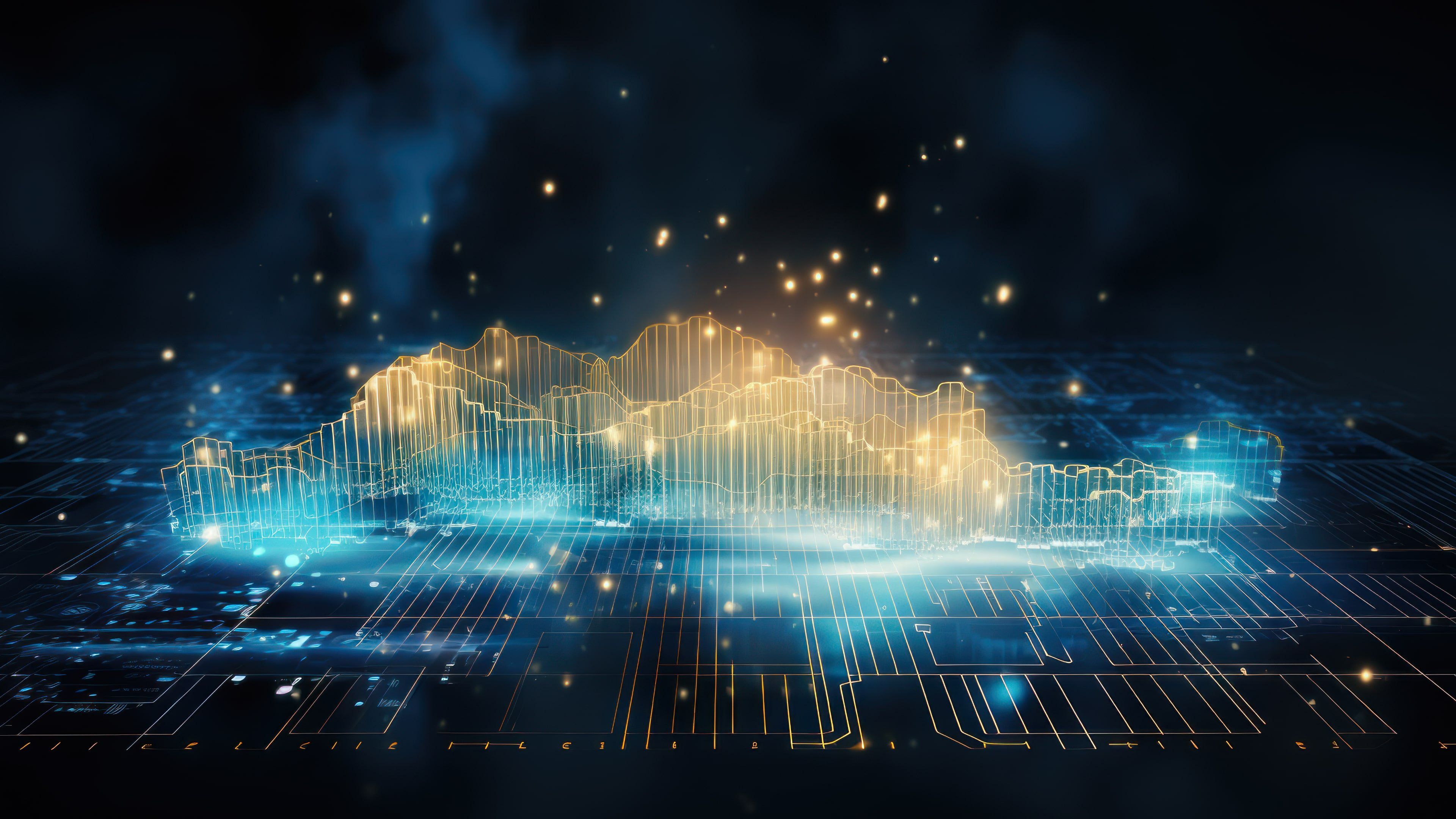 Digital Technologic Futuristic Background 4K Wallpaper