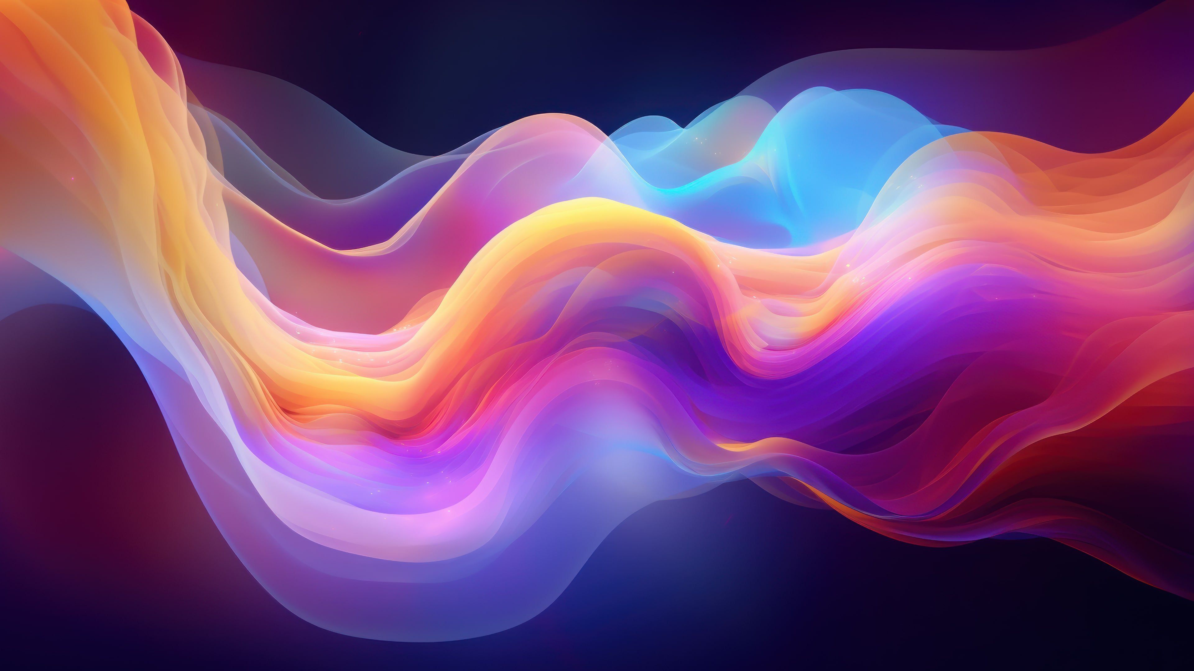 Abstract Vibrant Glowing Layers 4K Wallpaper