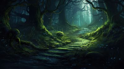 Dark Mysterious Forest 4K Wallpaper