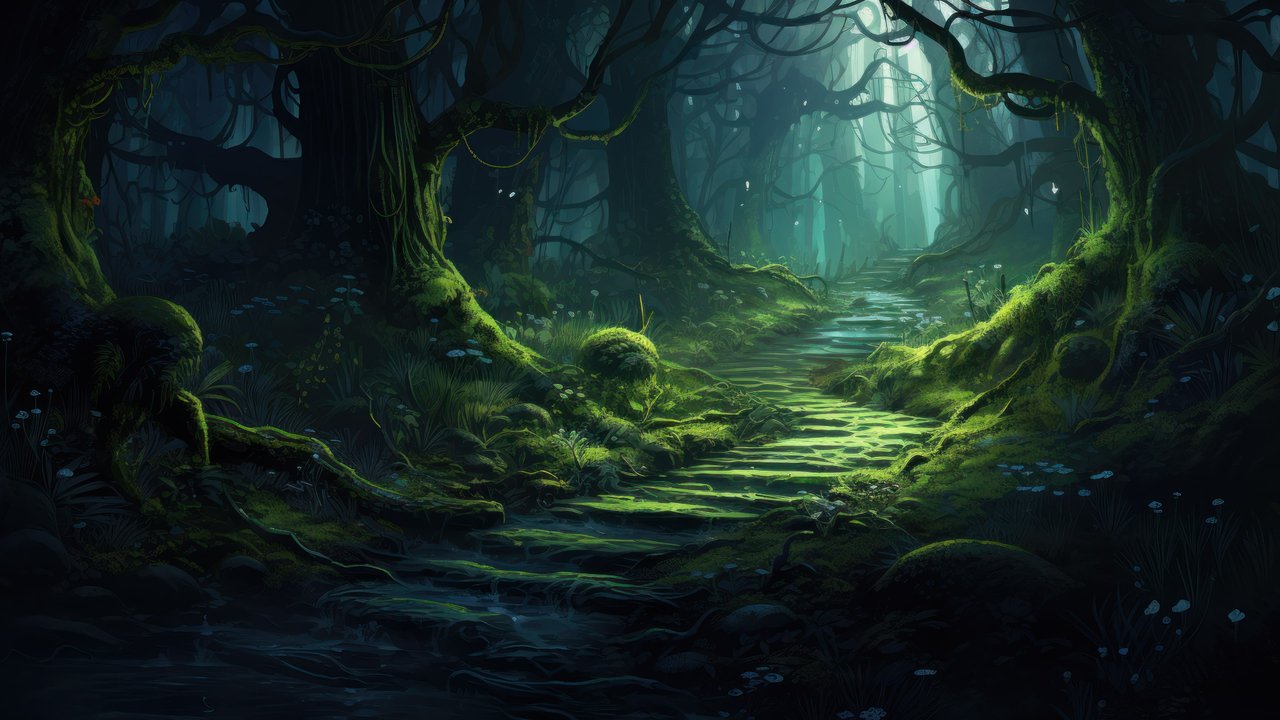 Dark Mysterious Forest 4K Wallpaper
