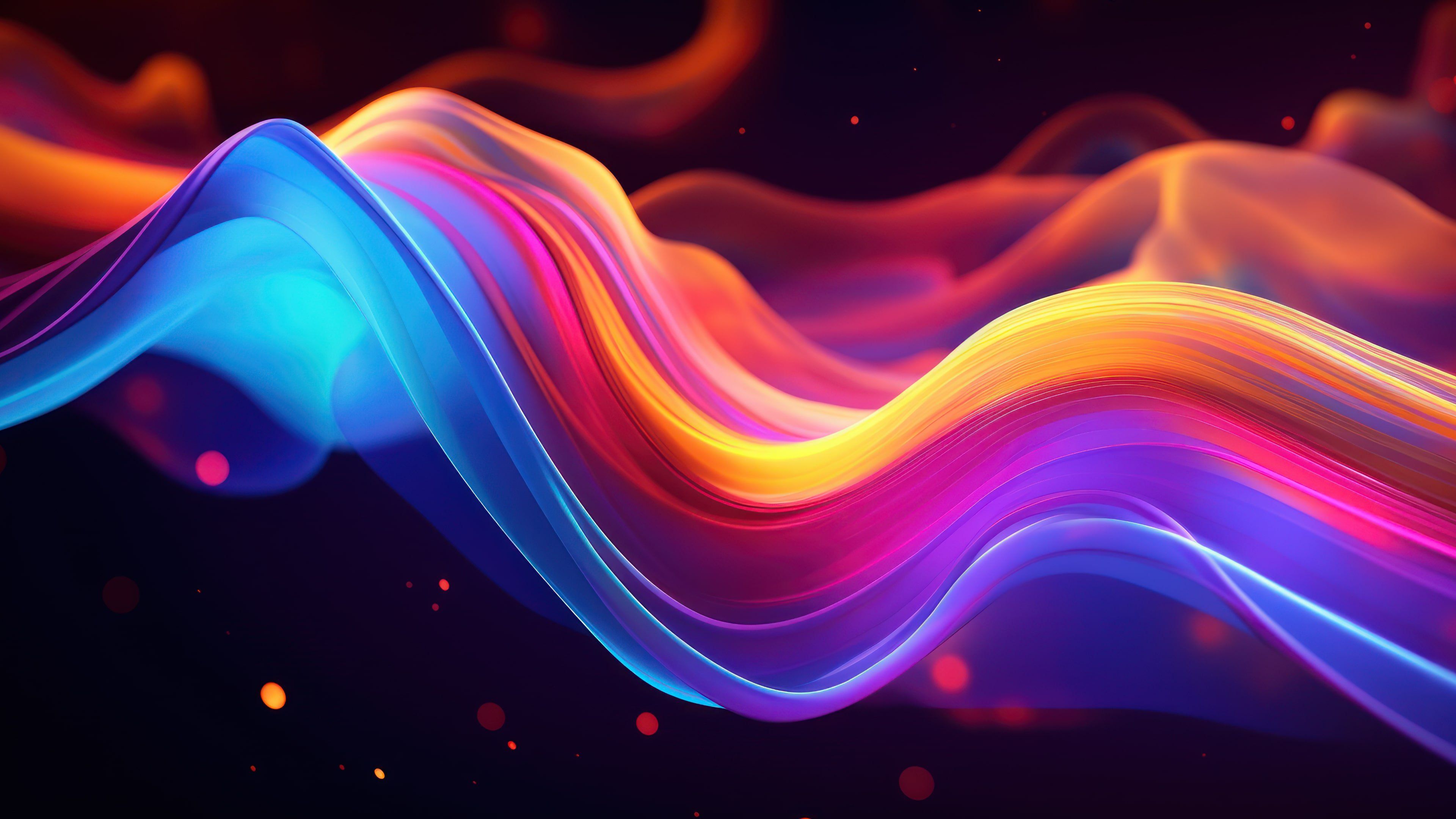 Abstract Neon Vibrant Layers 4K Wallpaper