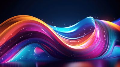 Abstract Neon Layers 4K Wallpaper