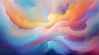 Abstract Colorful Pastel Clouds 4K Wallpaper