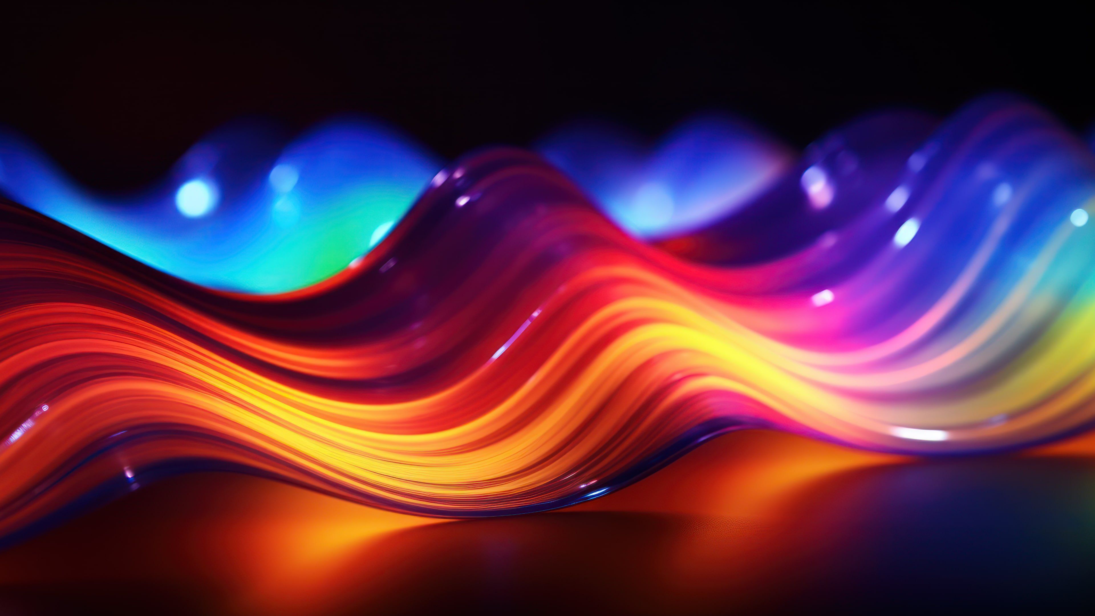 Abstract Vibrant Colorful Glowing Layers 4K Wallpaper