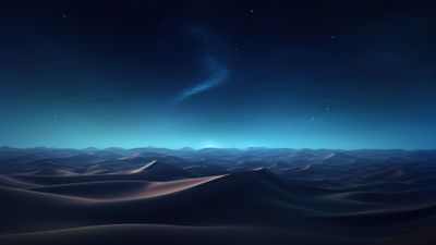 Deep Blue Sand Dunes 4K Wallpaper