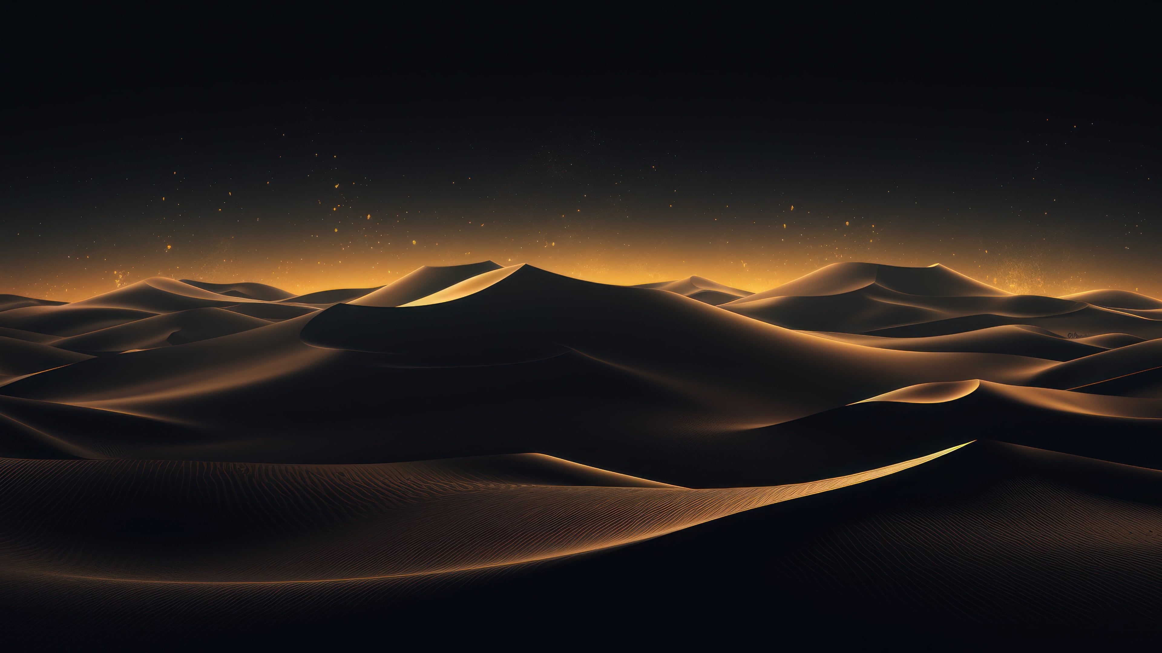 Deep Yellow Sand Desert 4K Wallpaper